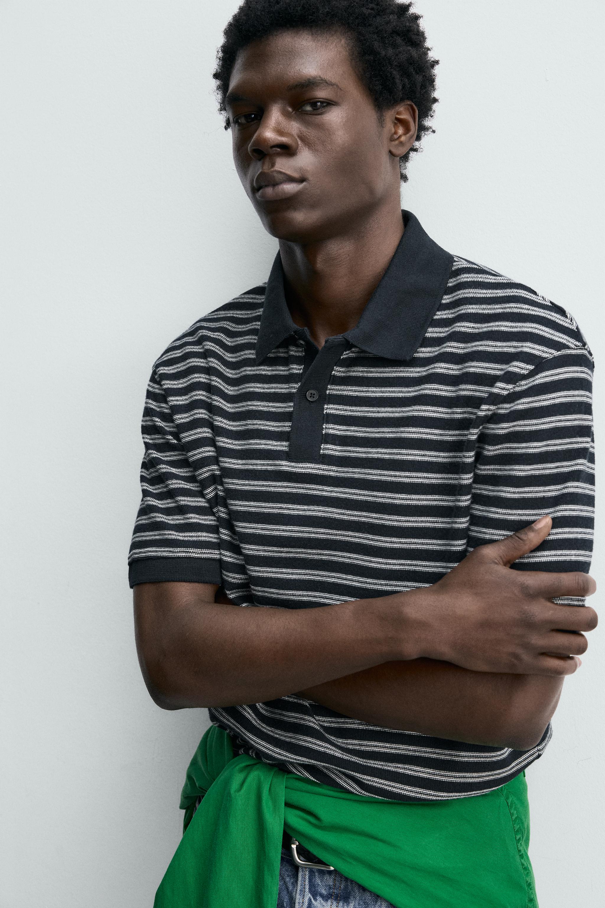 POLO REGULAR FIT JACQUARD À RAYURES