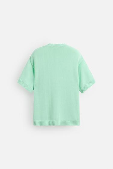 TEXTURED KNIT T-SHIRT - Sea green by Zara - Image 7