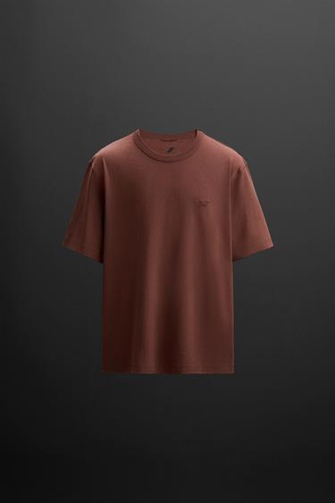 HEAVY WEIGHT T-SHIRT - Dark red by Zara