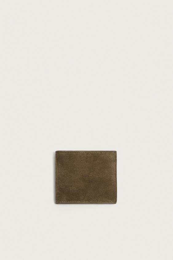 LEATHER WALLET - Khaki Green by Zara - Image 0