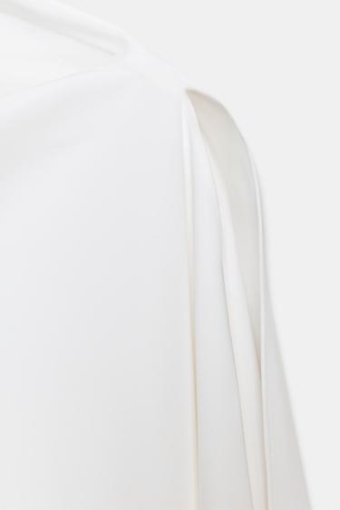 ZW COLLECTION ASYMMETRIC CAPE TOP - Ecru by Zara - Image 9