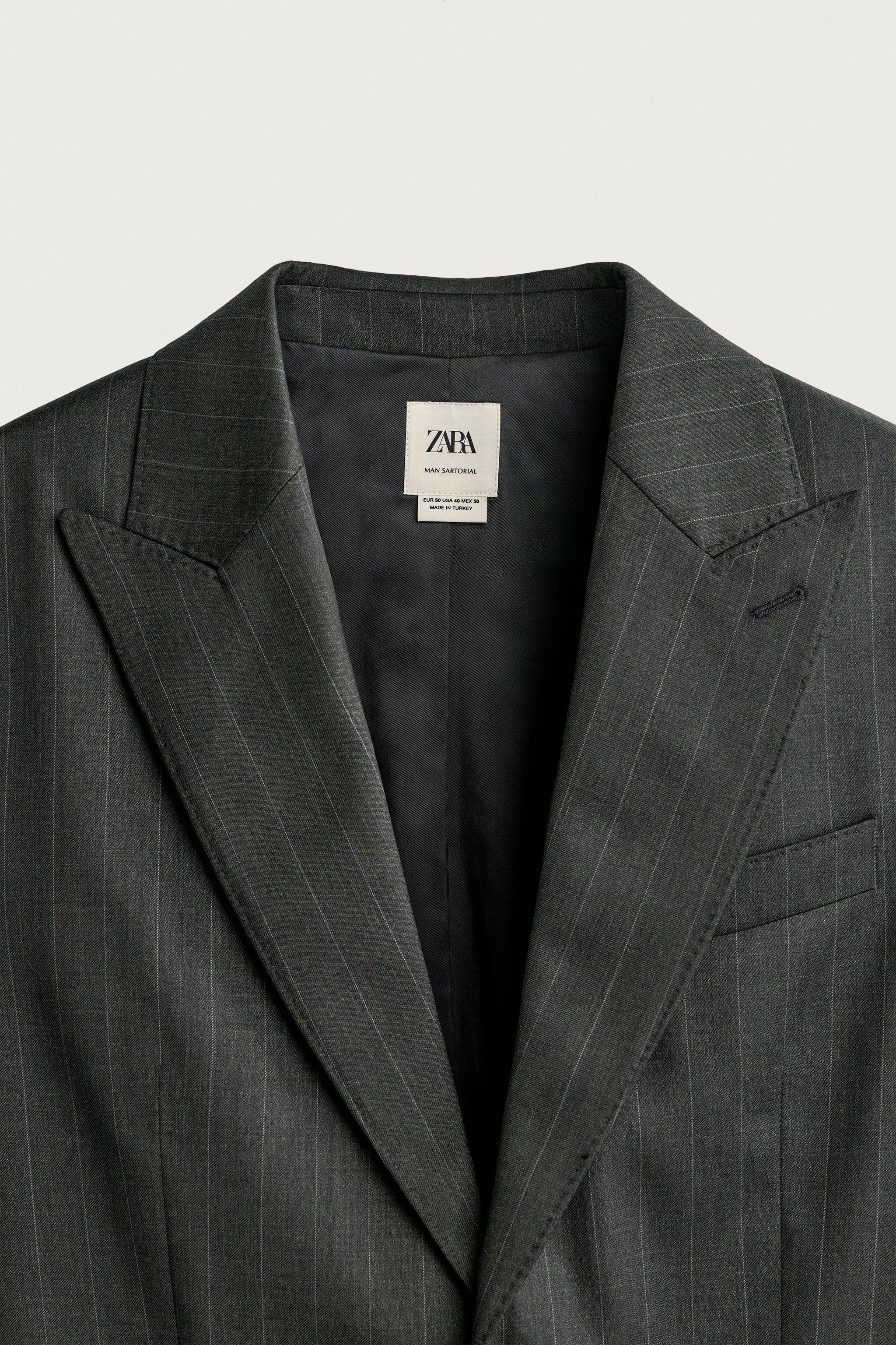 BLAZER COSTUME RAYURES 100% LAINE