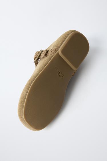 BALLERINES EN CUIR - Marron sable de Zara - Image 6