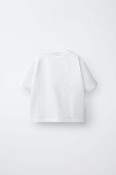 T-SHIRT POCHE ONDULÉE - Blanc de Zara - Image 1