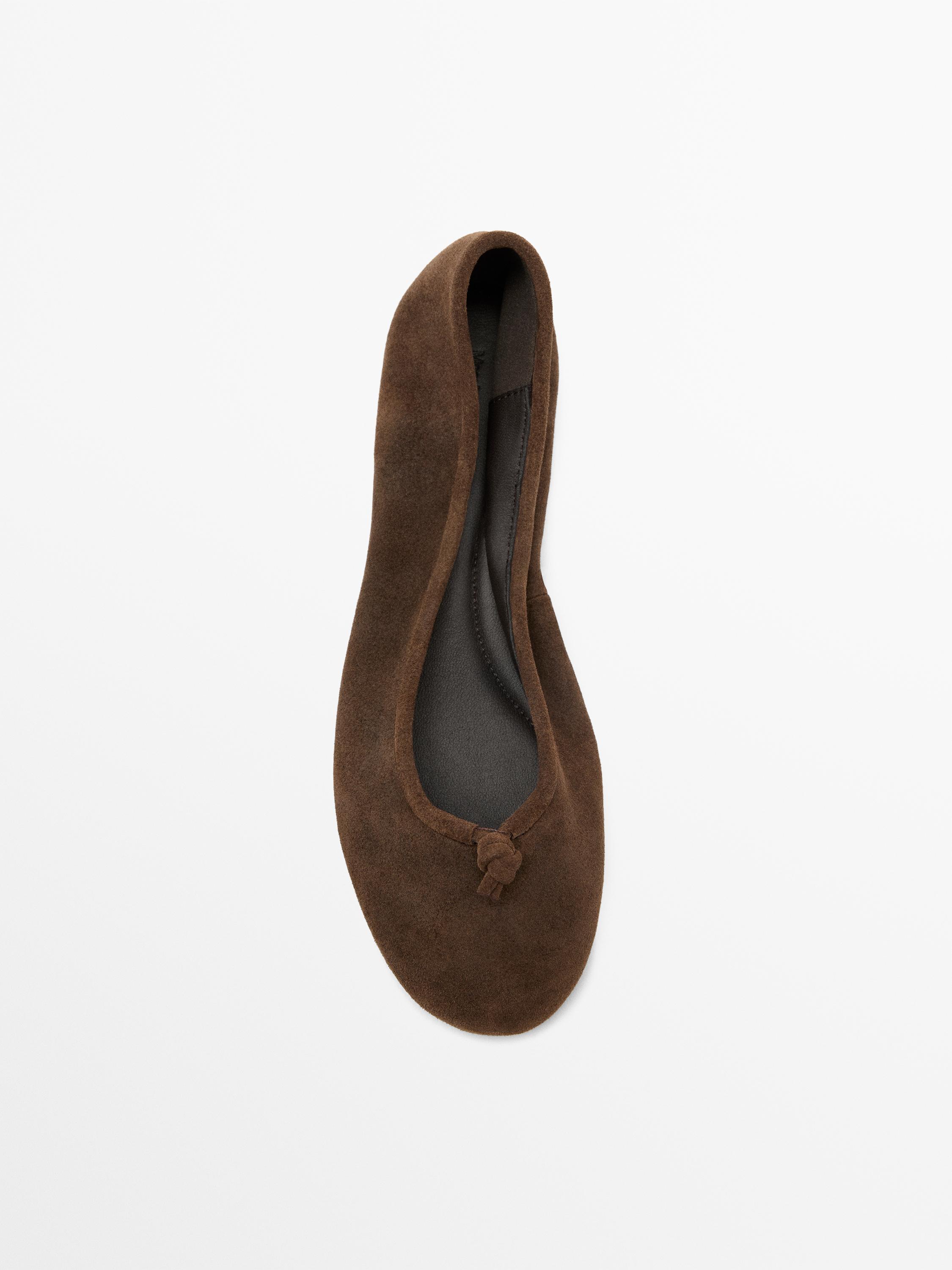 Leather ballet flats with knot