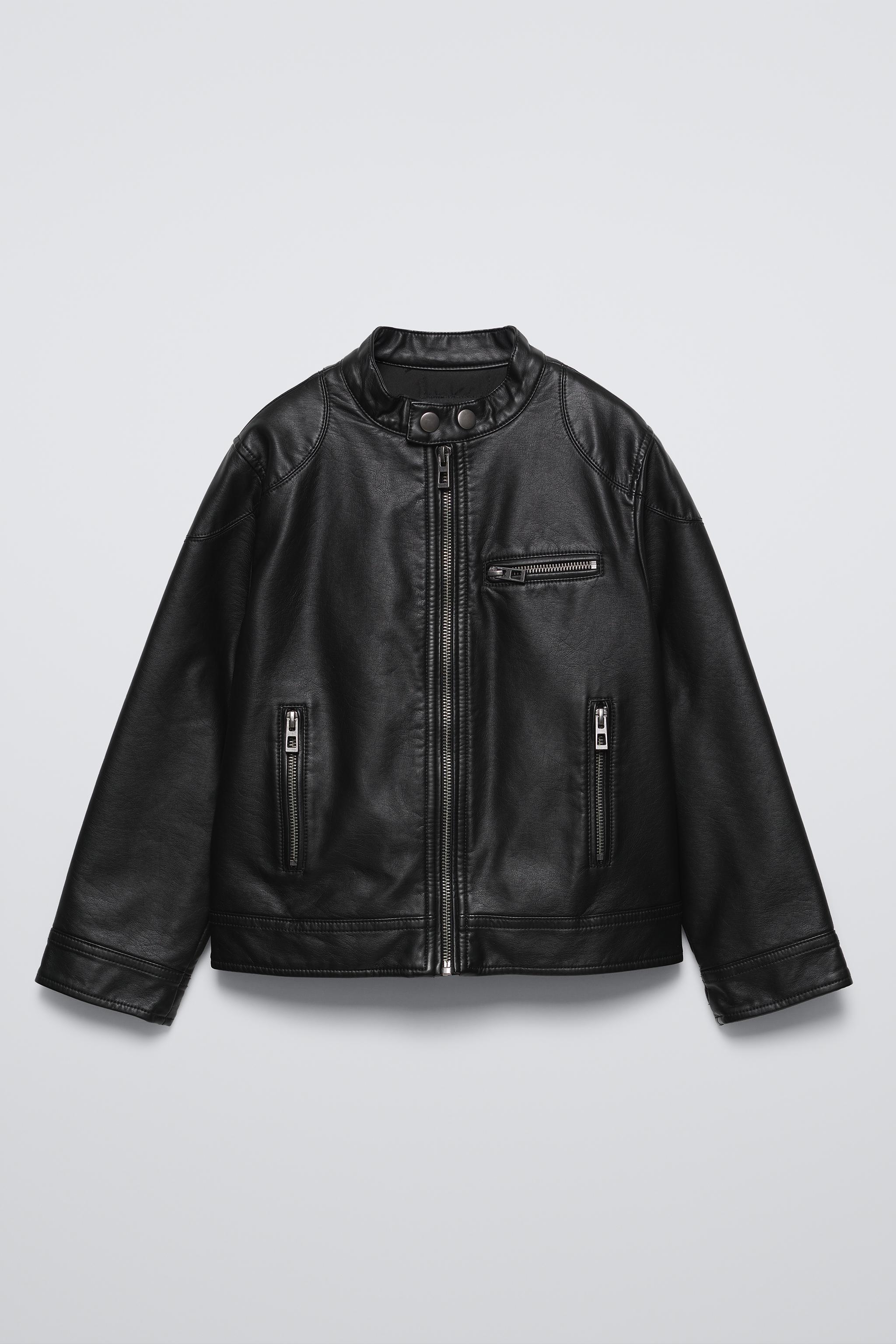 Leather jacket zara on sale