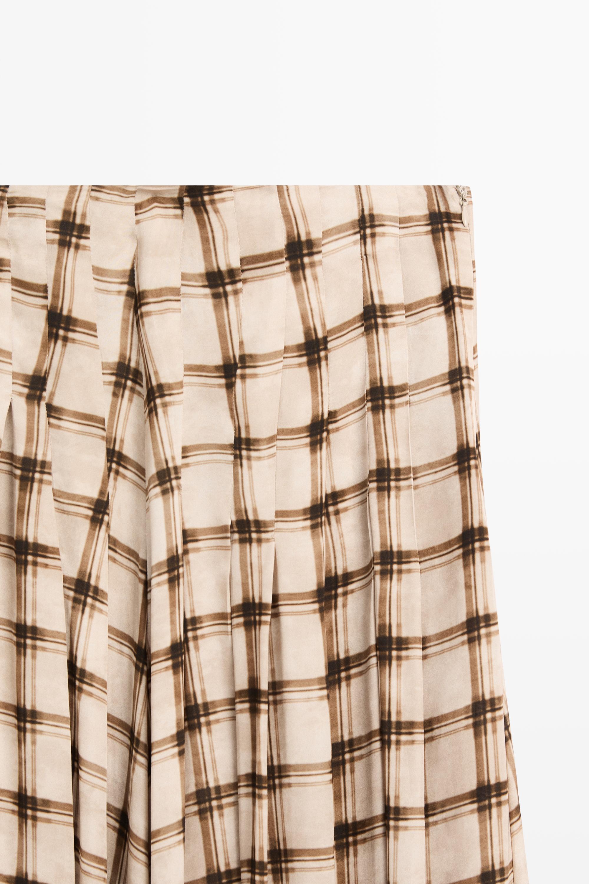 Flowing check midi skirt co-ord