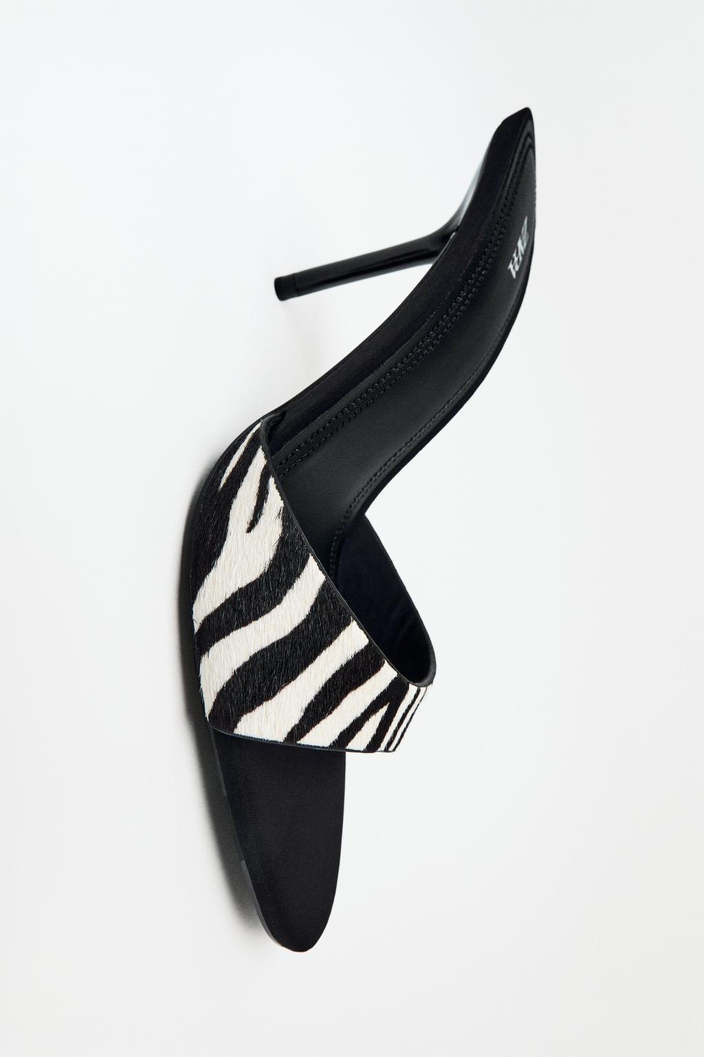 PRINTED HAIR-ON LEATHER SANDALS