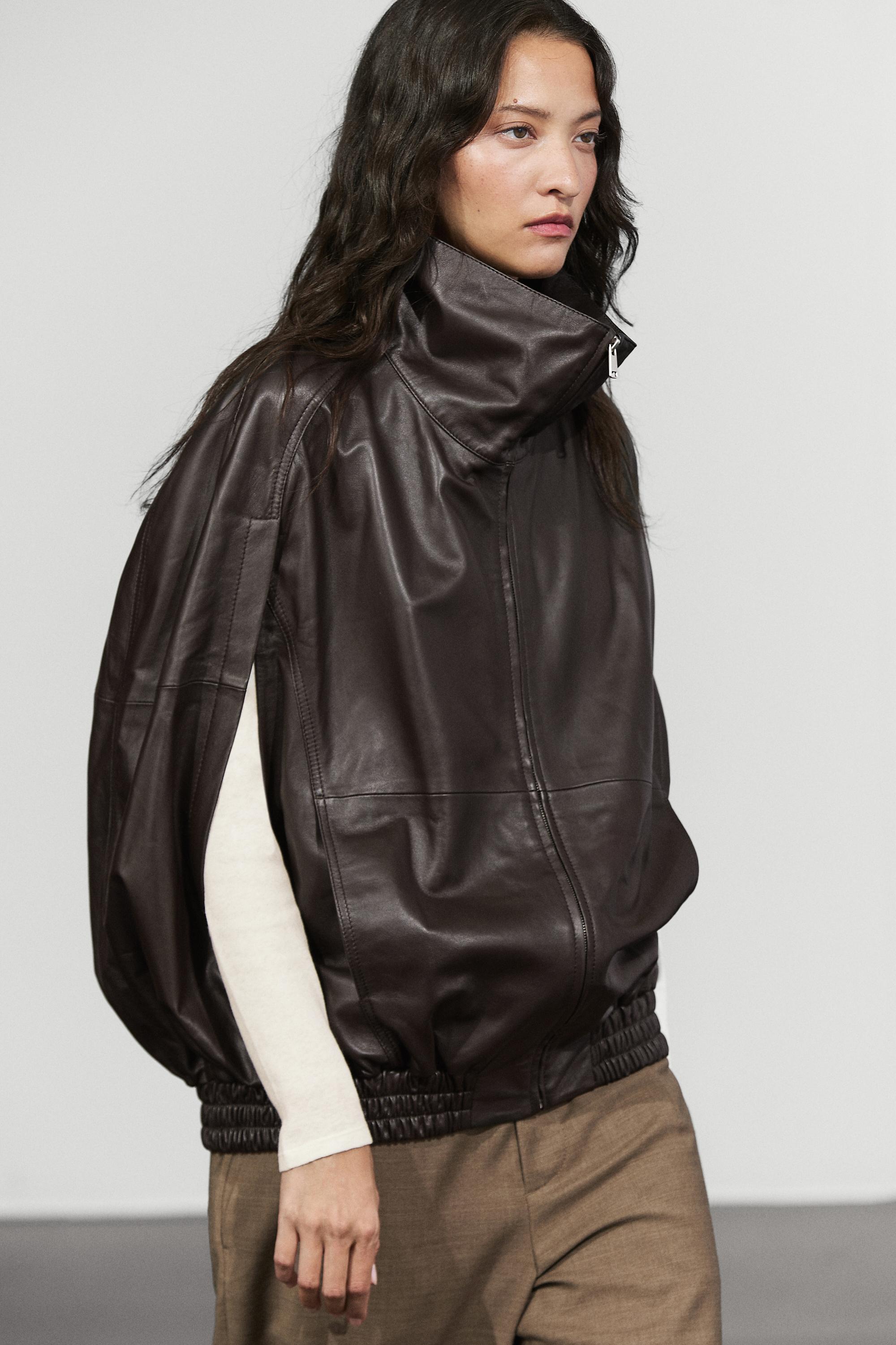 Nappa leather bomber gilet