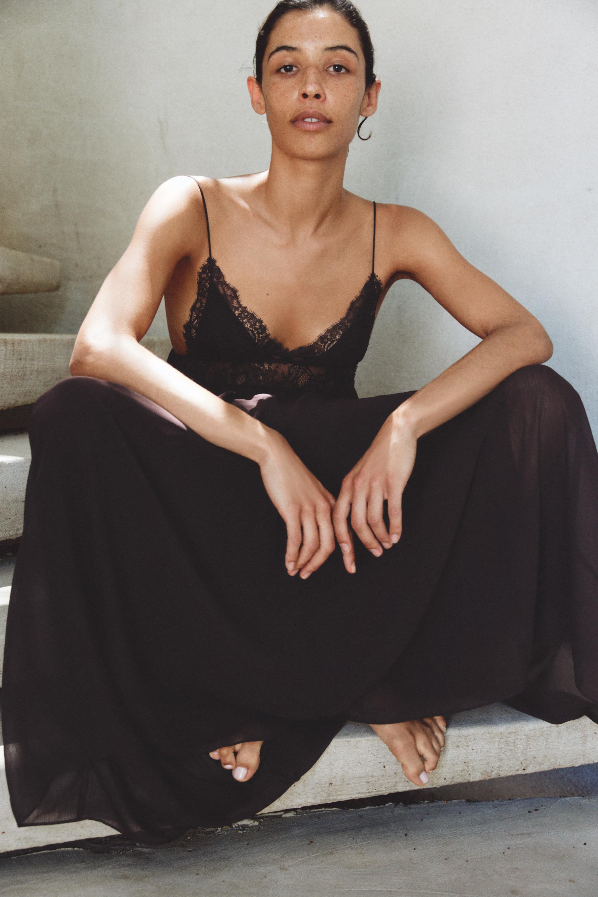 Женские платья Zara LACE STRAP DRESS — фото 6