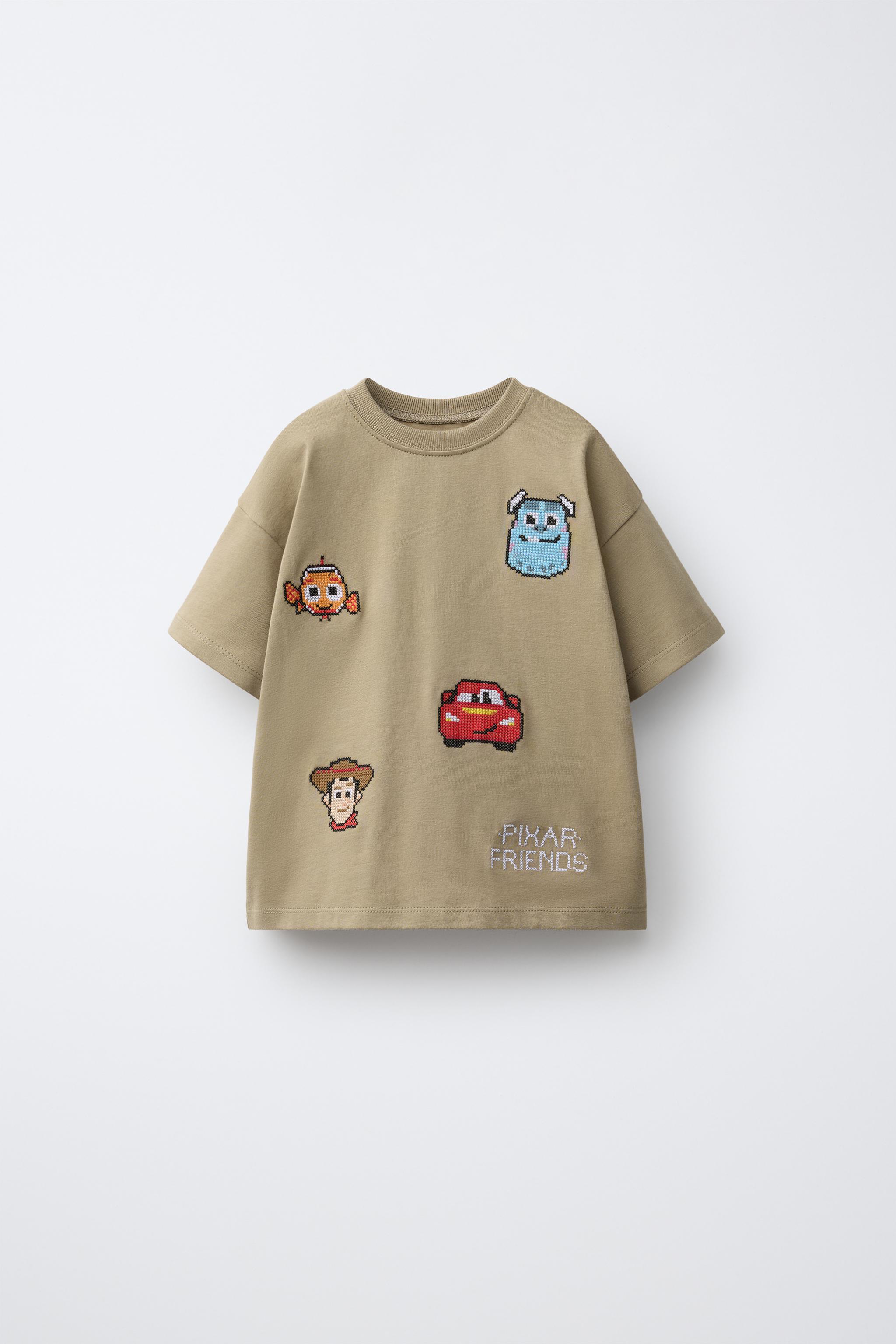 Детские футболки Zara CROSS-STITCH EMBROIDERY © DISNEY PIXAR T-SHIRT