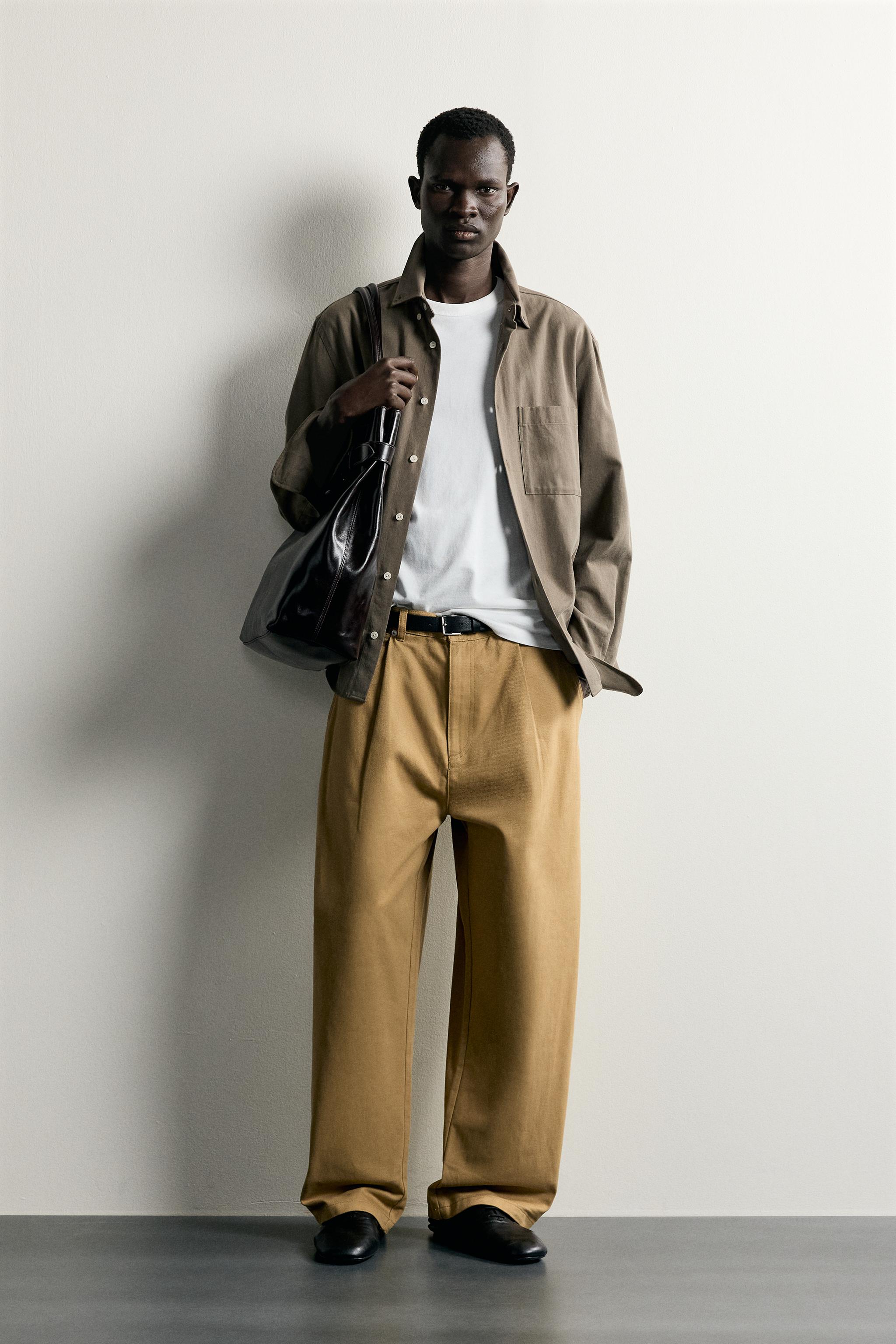PANTALON À PLIS COUPE BARREL