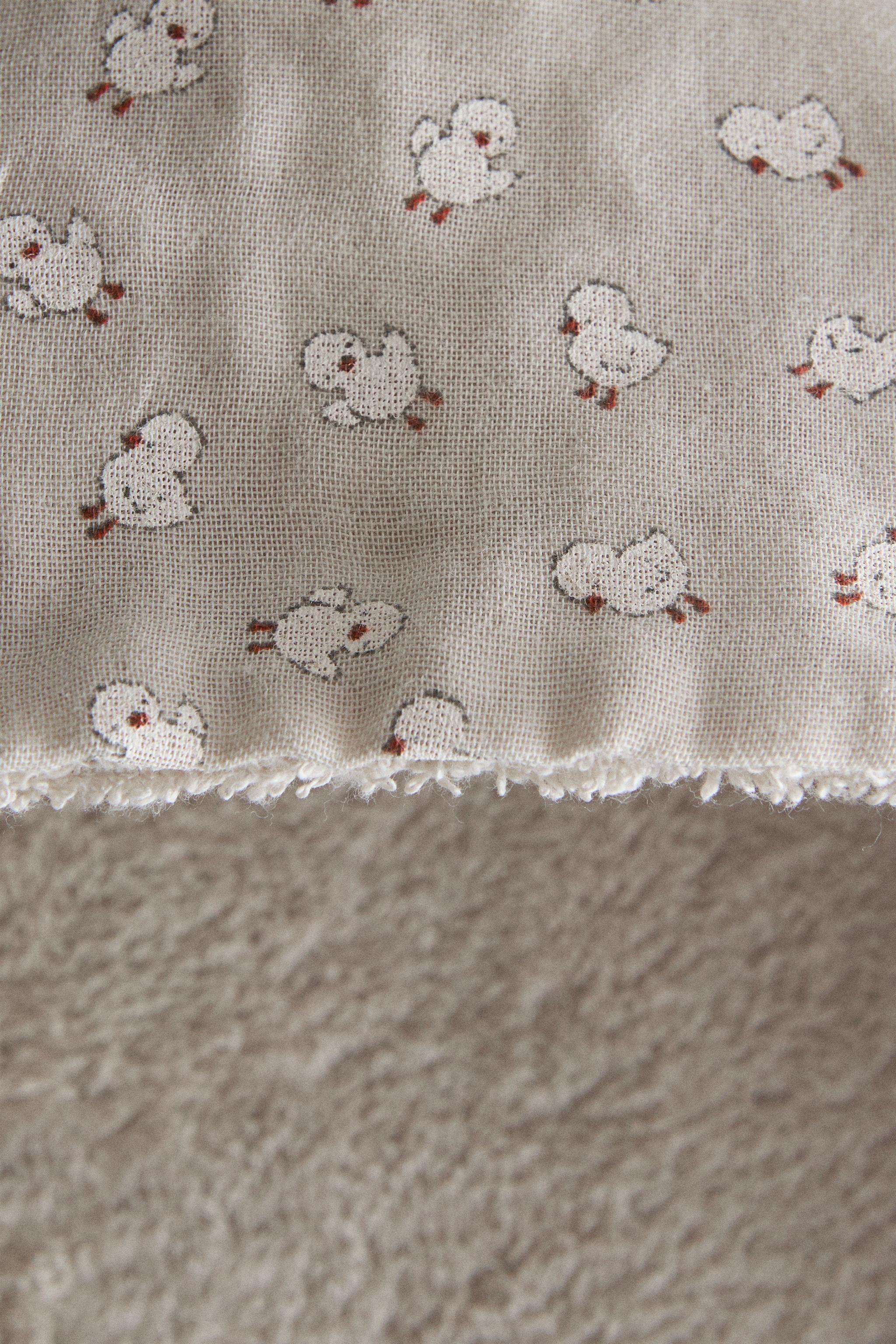 SERVIETTE DE BAIN CAPUCHE BÉBÉ GAZE POUSSINS