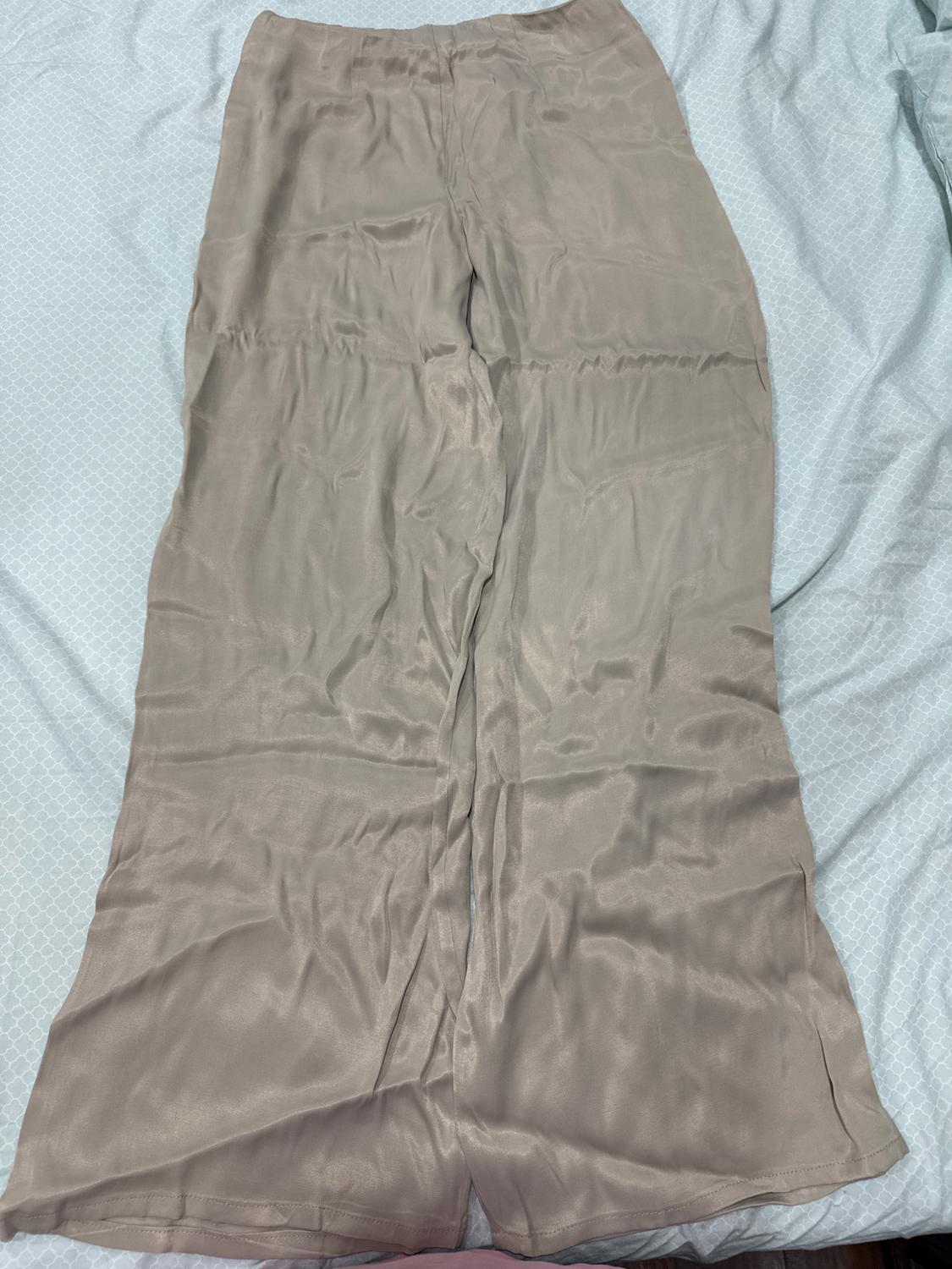 SATIN EFFECT FULL LENGTH DART PANTS - Image 2