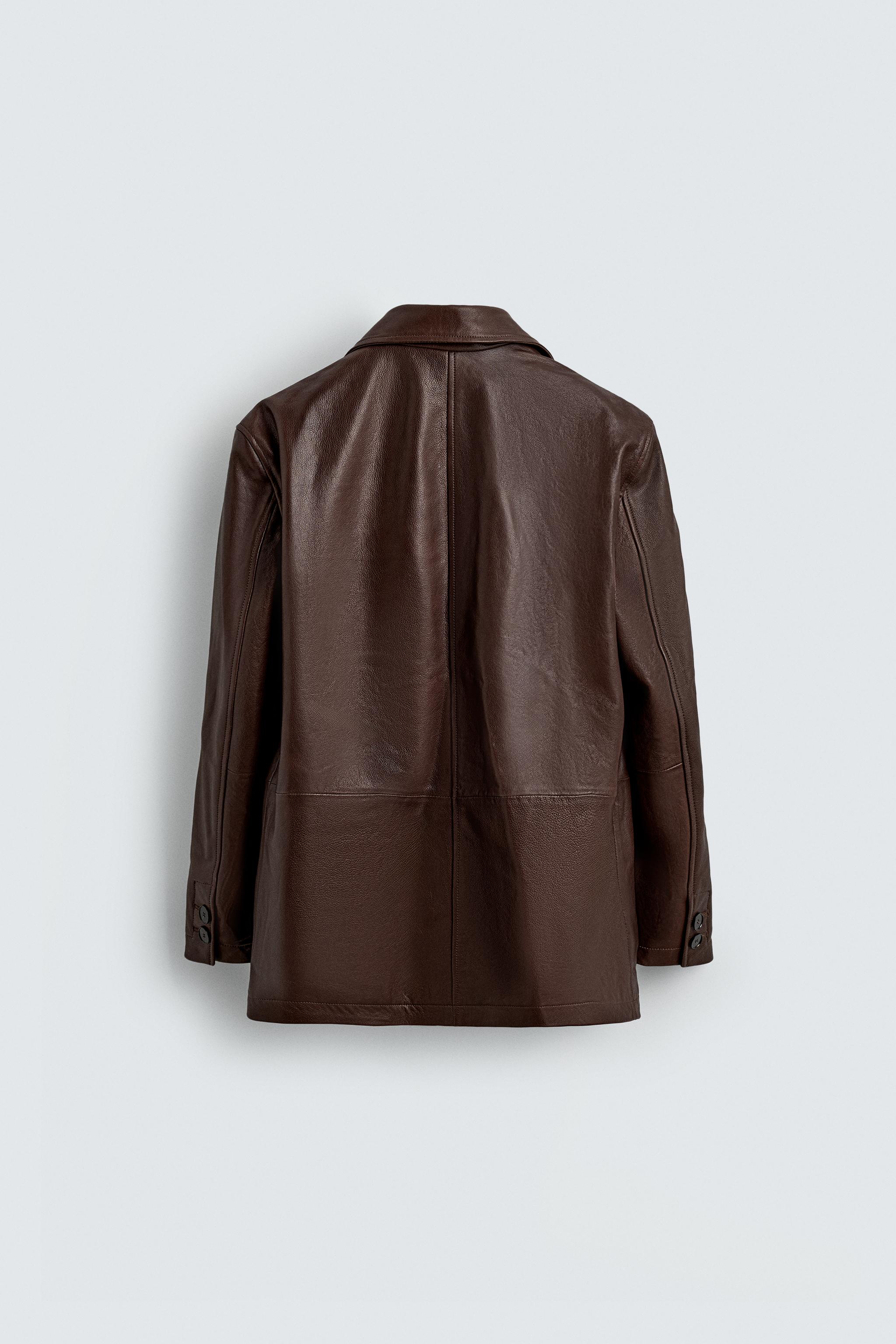RELAXED FIT NAPPA LEATHER BLAZER