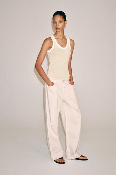 JEAN ZW COLLECTION BAGGY TAILLE MOYENNE - Rose de Zara