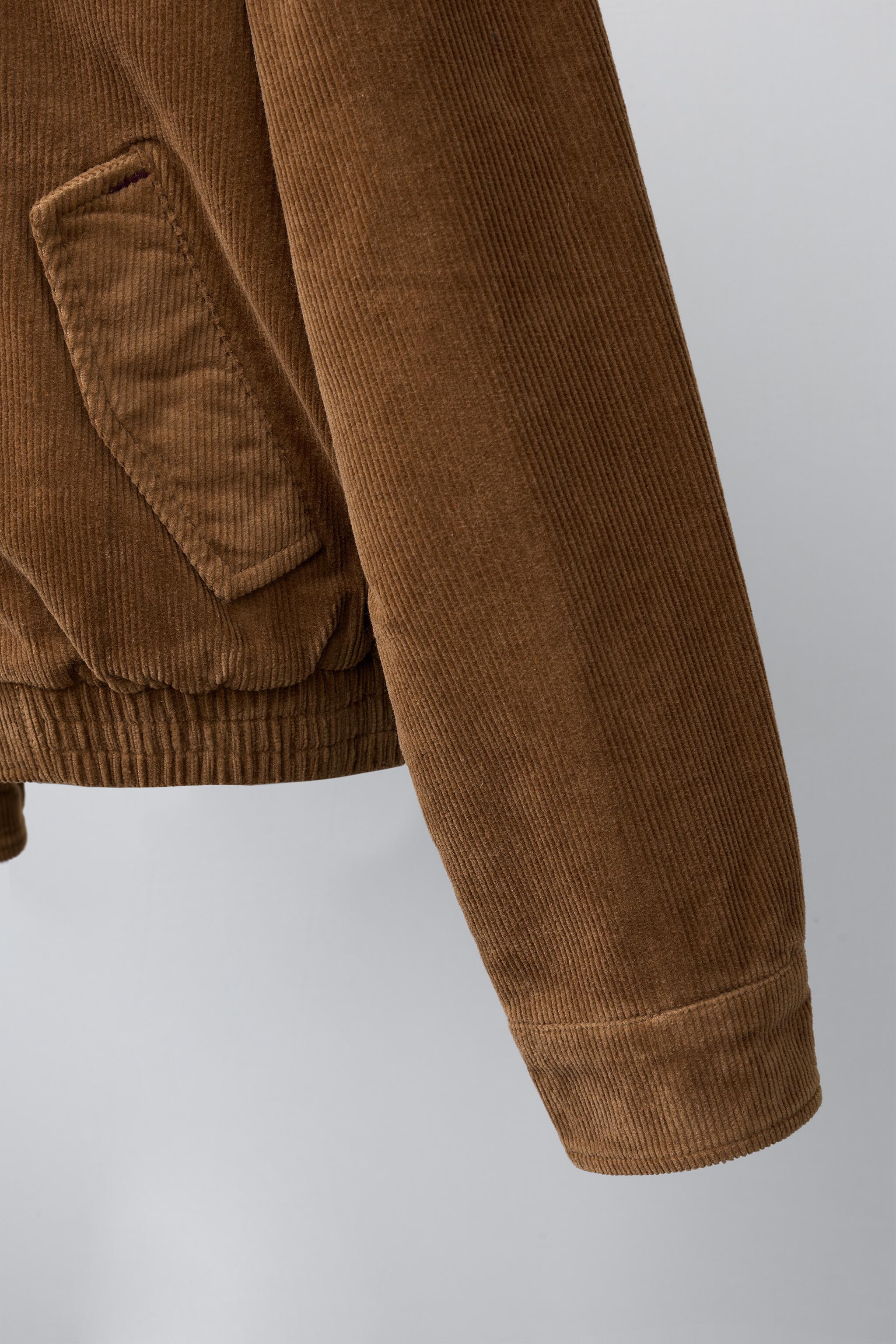 BLOUSON EN VELOURS CÔTELÉ EFFET MOUTON