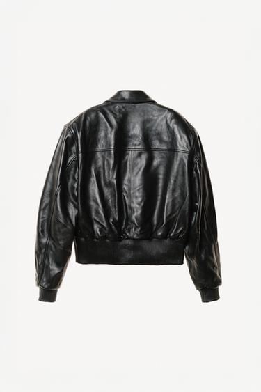 CROPPED FIT NAPPA LEATHER JACKET WILLY CHAVARRIA X ZARA - Black by Zara - Image 3
