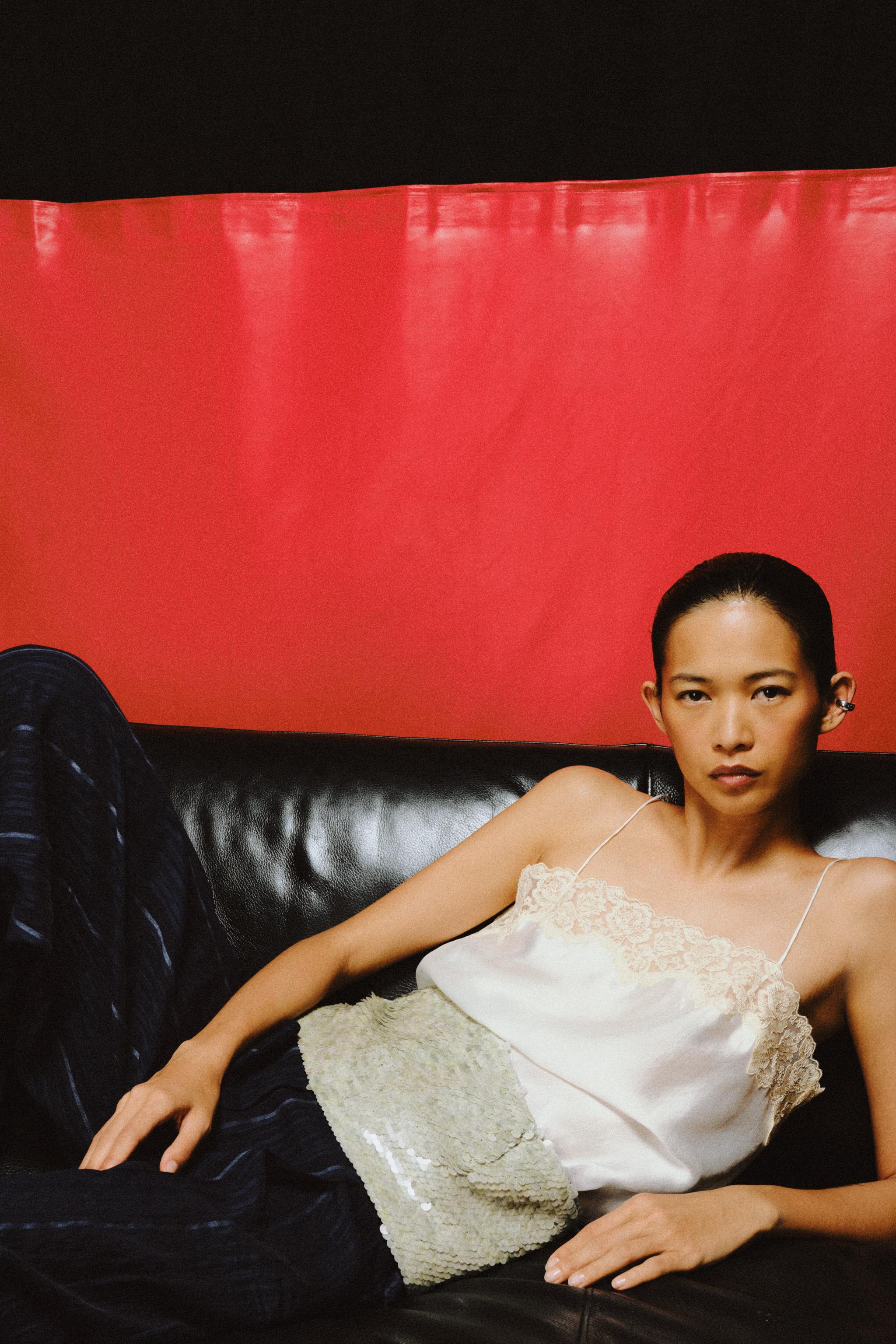ZW COLLECTION LACE STRAP TOP