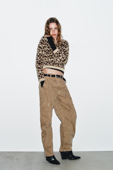 ANIMAL PRINT FAUX FUR KNIT JUMPER - Leopard by Zara
