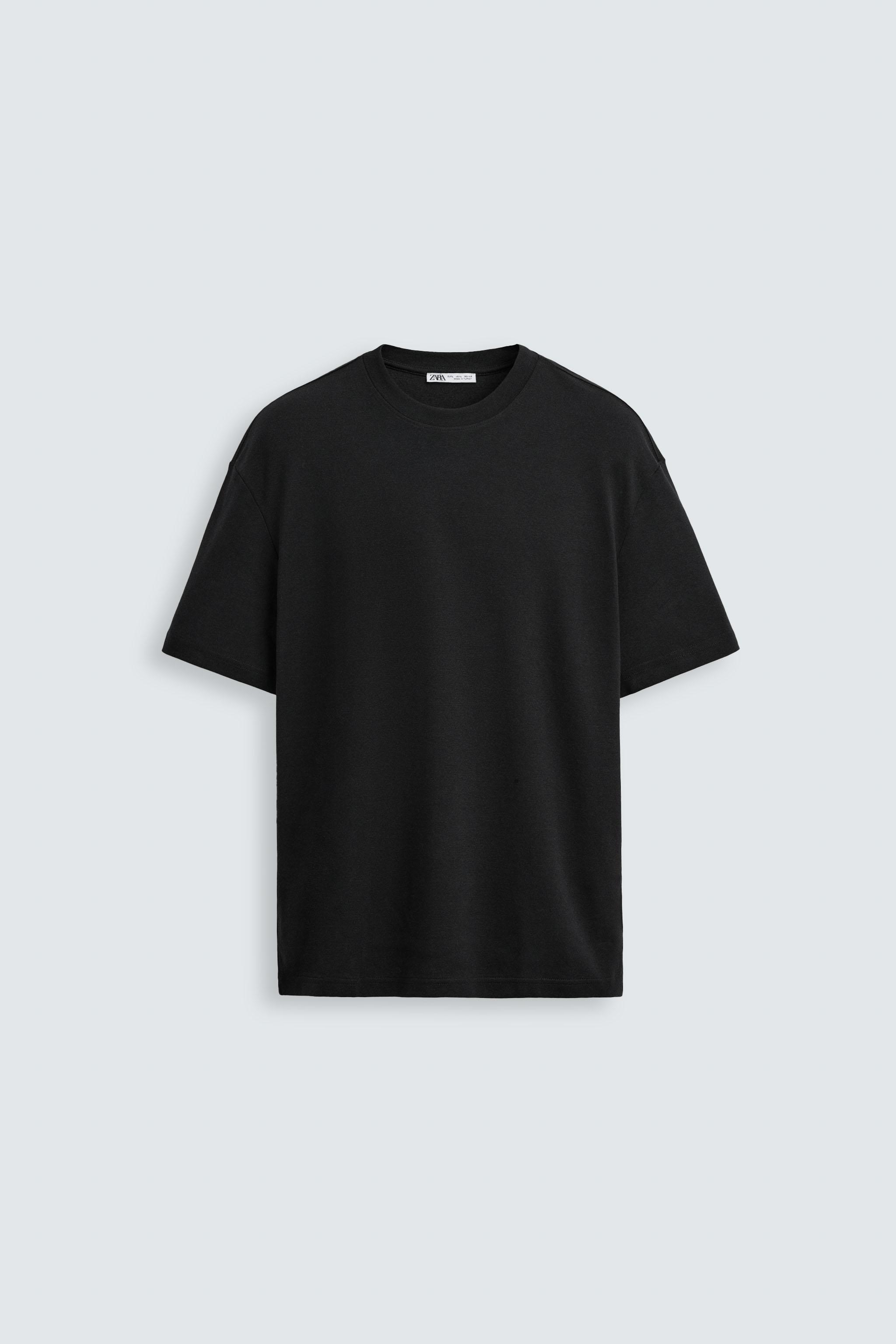 ベーシックレギュラーフィットTシャツ - ブラック | ZARA Japan