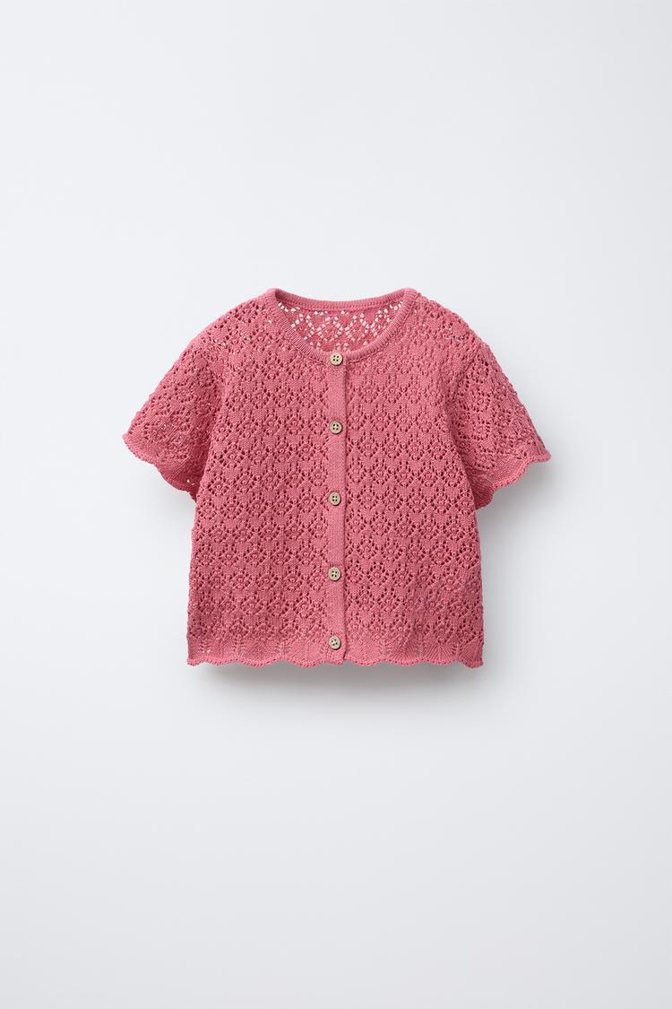 ポワンテル編みニットトップス - ストロベリー・ピンク | ZARA Japan  