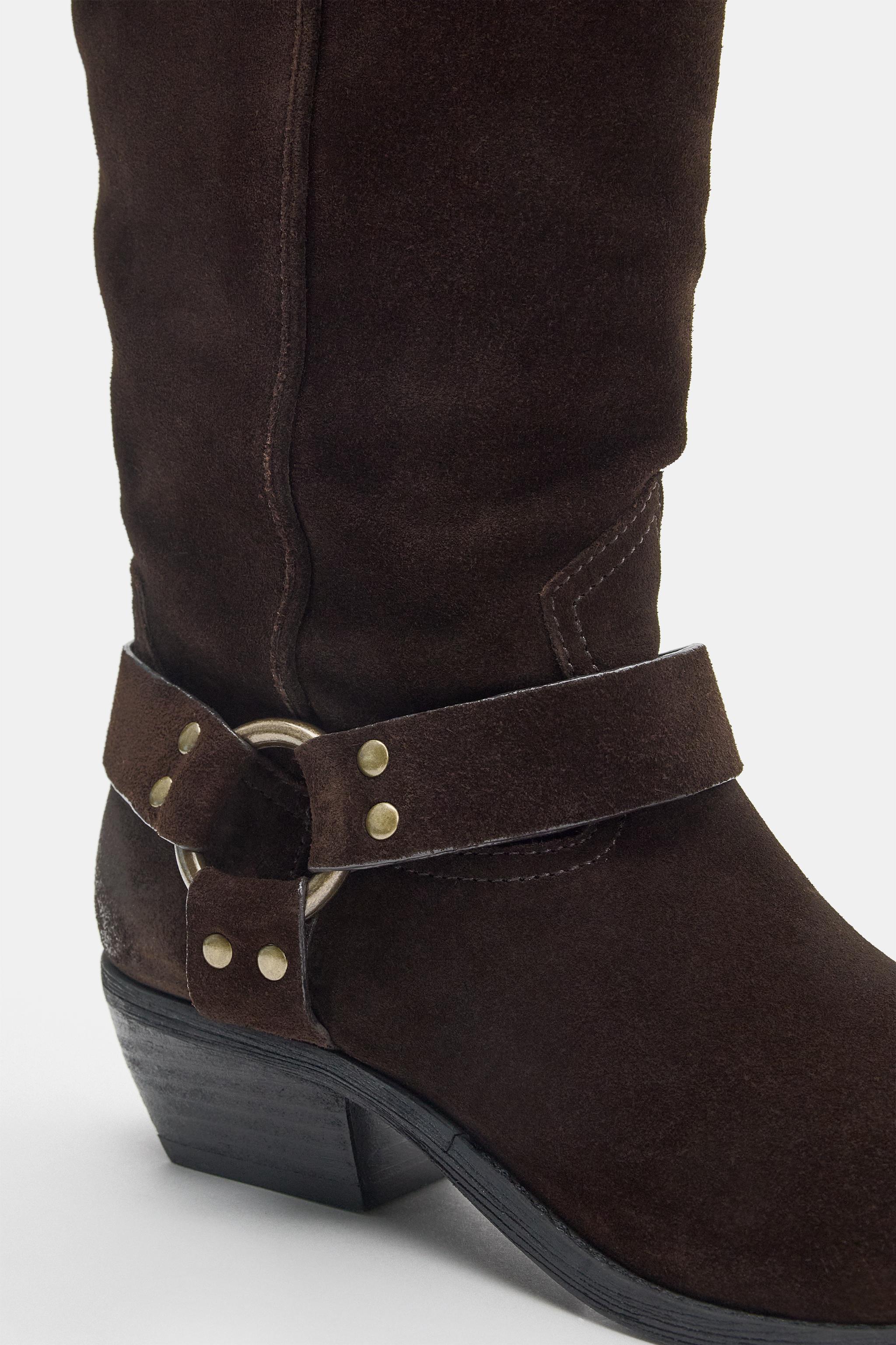 Женские ботинки Zara SUEDE BOOTS — фото 7