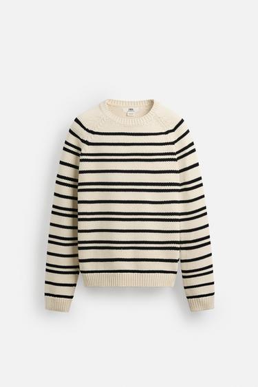 LIMITED EDITION STRIPED TEXTURED SWEATER - Ecru by Zara - Image 7