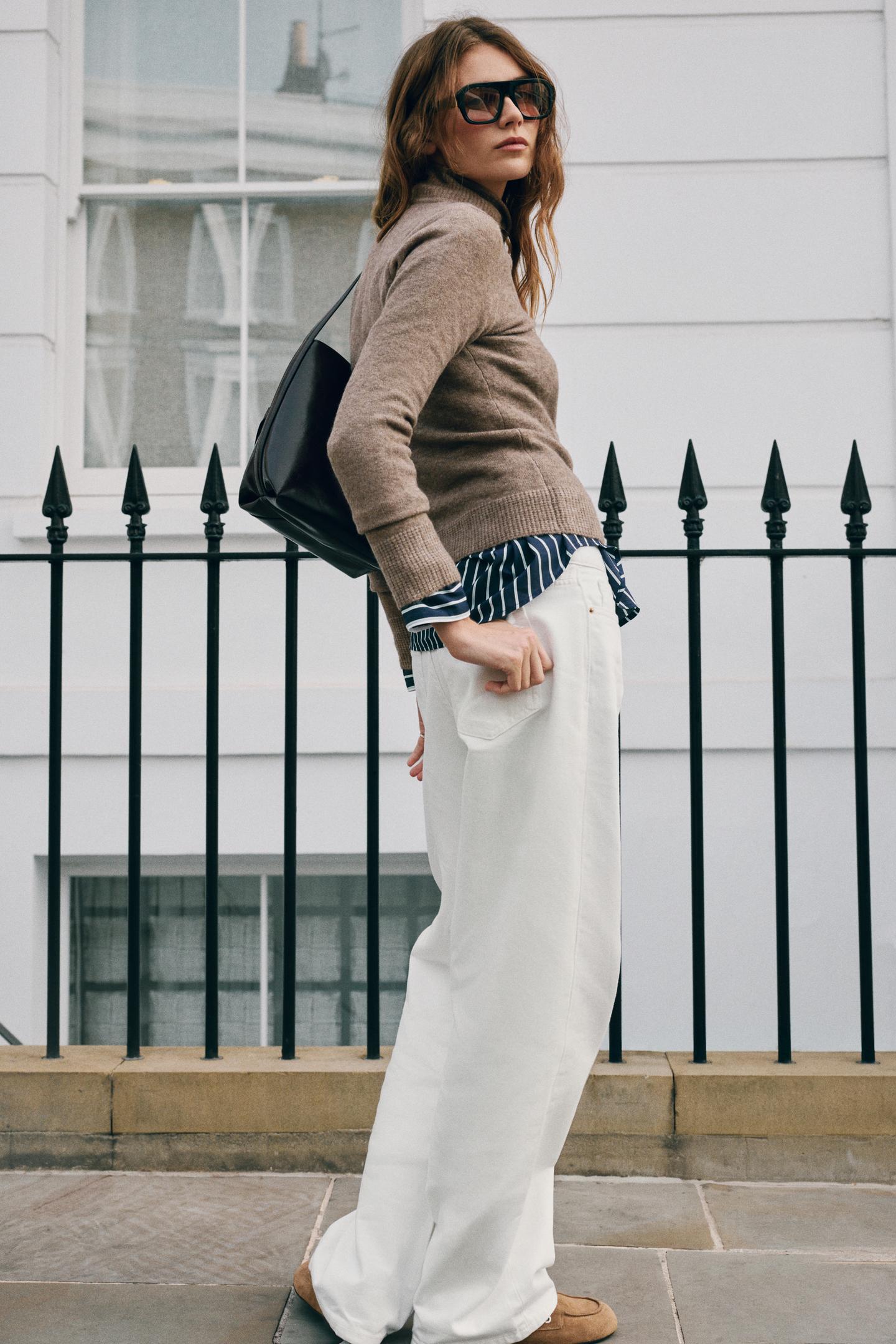 Женский свитер Zara Button Knit High-Neck, цвет: Серо-коричневый коричневый — фото 5