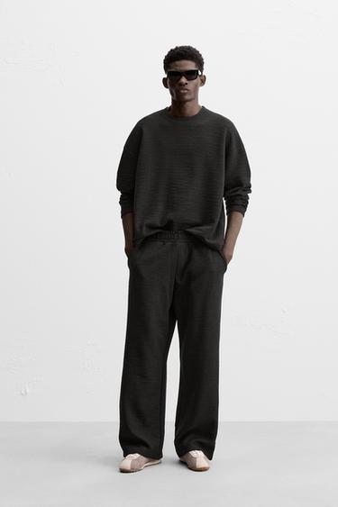 Zaras JACQUARD-SWEATSHIRT MED RELIEF - Svart