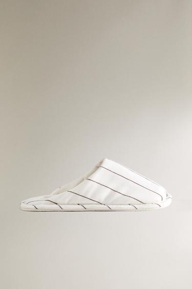 STRIPED MULE SLIPPERS - Beige by Zara