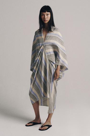 СМУГАСТА ЛЛЯНА ТУНІКА ZW COLLECTION - у смужку Zara