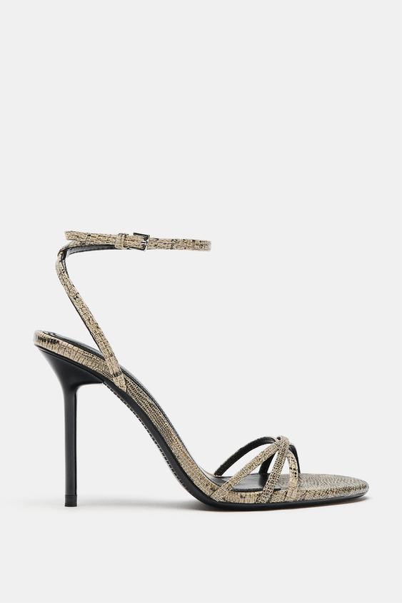 SANDALIA TACÓN ESTAMPADA - Multicolor de Zara - Imagen 0