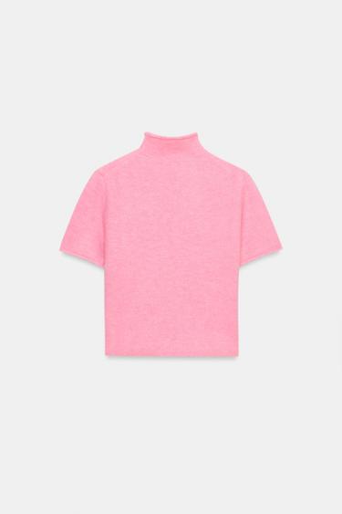 SOFT KNIT SHORT SLEEVE JUMPER - Pink by Zara - Image 3