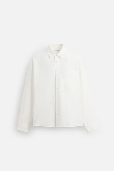 TEXTURED SHIRT WITH POCKET - White by Zara - Image 0