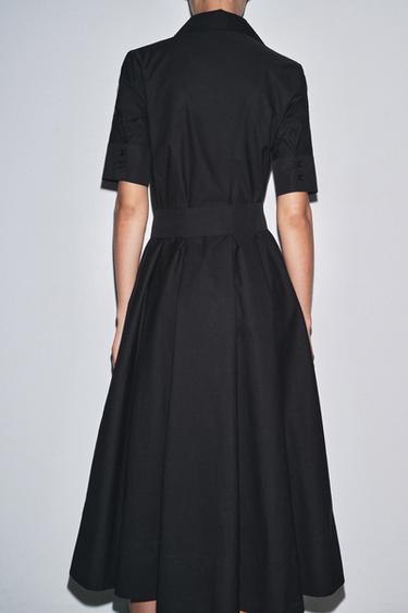 ZW COLLECTION POPLIN MIDI DRESS - Black by Zara - Image 2