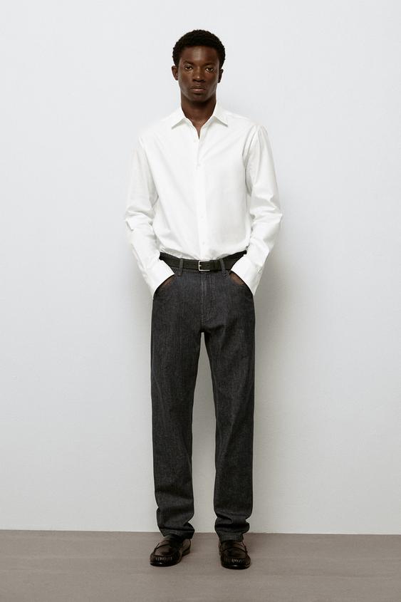 Zara Lightweight tapered fit jeans - Black - Image 0