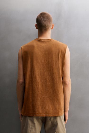 CONTRAST PRINT TANK TOP - Ochre by Zara - Image 2