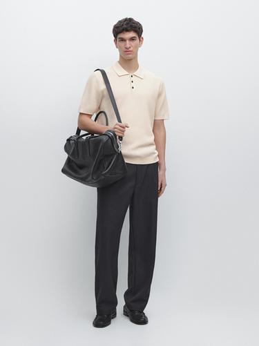 Polo punto manga corta algodón - Crudo de Zara