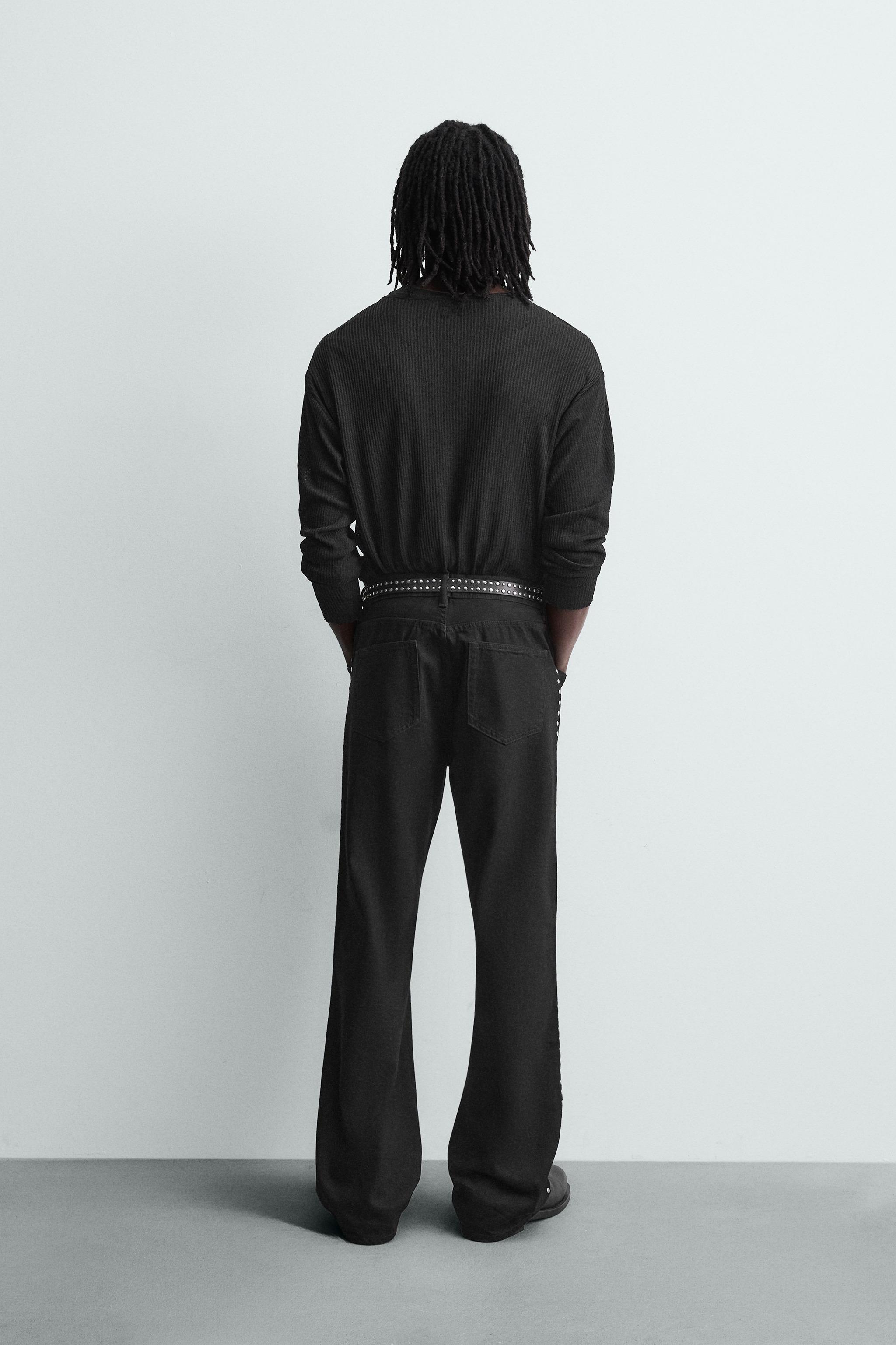 FLARE FIT JEANS WITH STUDS