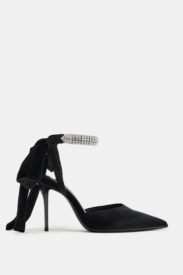 SLINGBACK MIT GLITZERDETAILS - Schwarz von Zara