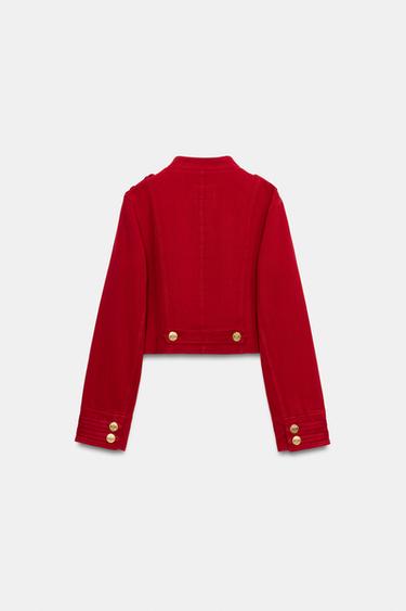 BLOUSAON AJUSTÉ À BOUTONS - Rouge de Zara - Image 3