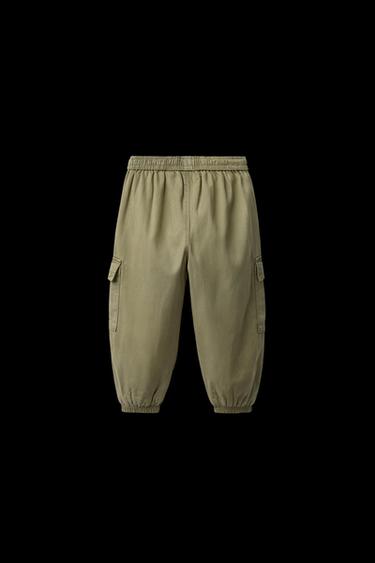 SOFT LOOSE-FITTING CARGO TROUSERS - Green by Zara