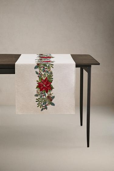 CHEMIN DE TABLE JACQUARD HOUX NOËL - Rouge de Zara - Image 0