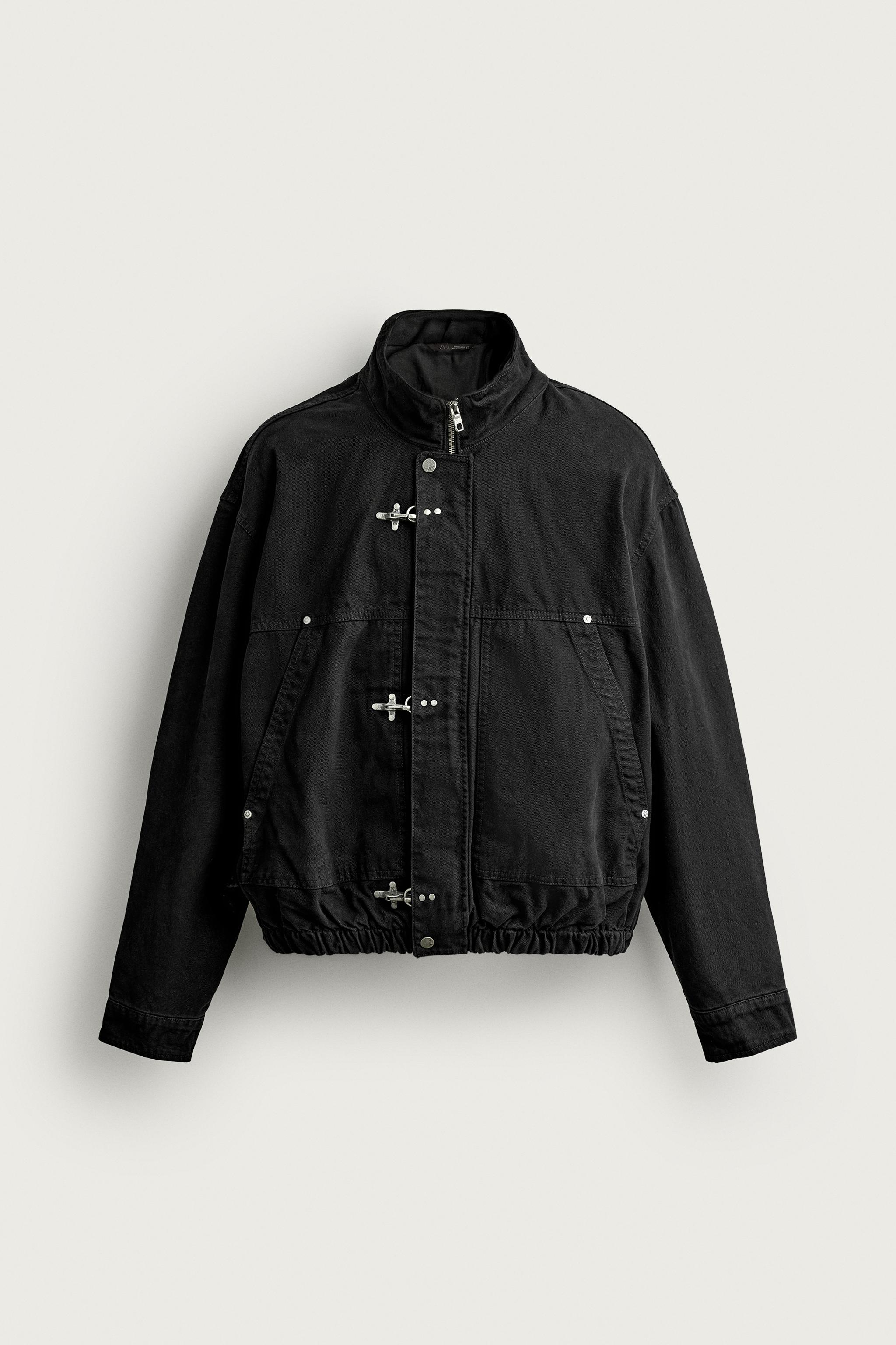 Мужские куртки Zara RELAXED FIT JACKET WITH METAL FIREMAN CLASPS — фото 7
