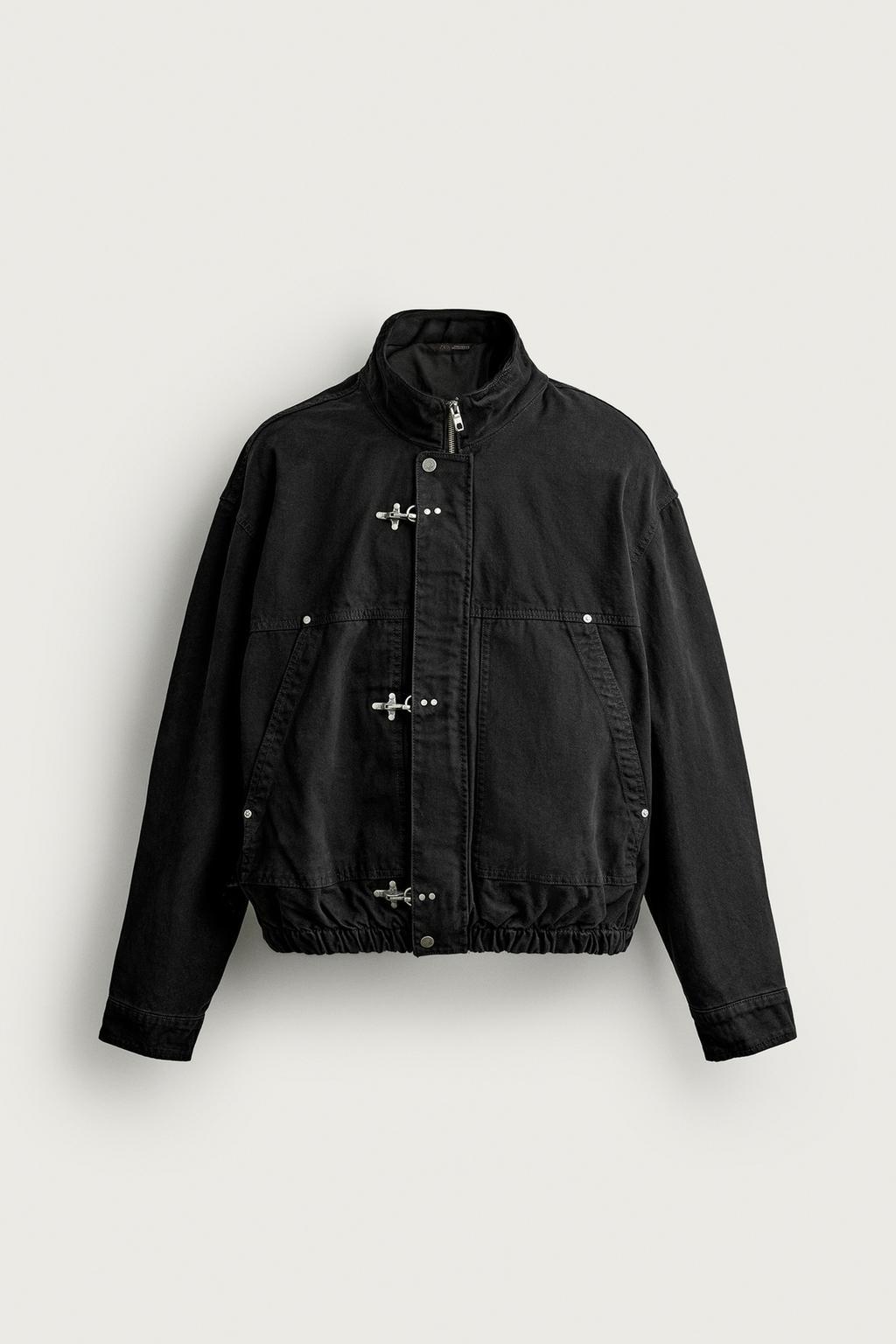 RELAXED FIT JACKET WITH METAL FIREMAN CLASPS