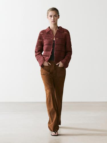 Veste courte en crochet de coton - Tuile de Zara