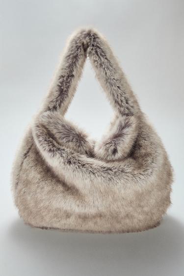 MAXIBOSSA TIPUS SAC AMB EFECTE PÈL - Gris Talp de Zara