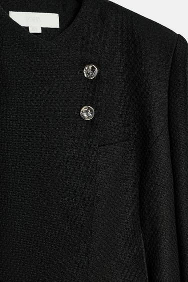 SHORT DOUBLE-BREASTED BLAZER - Black by Zara - Image 8