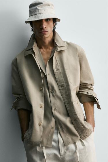 REGULAR FIT OVERSHIRT WITH POCKETS - Sand by Zara - Image 6